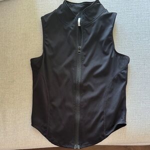 Sleeveless Black Zip-Up Women's Top